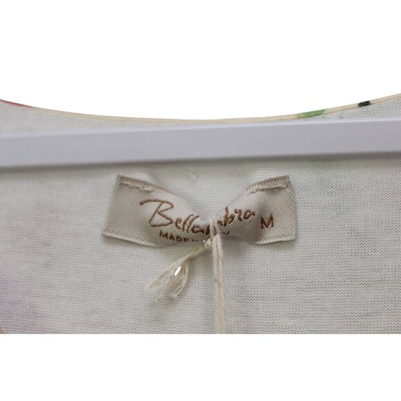 NWT BELLAMBRA Silk Blend Tiered Hem Mini Dress Yellow Floral Size Medium Italy - Picture 11 of 16